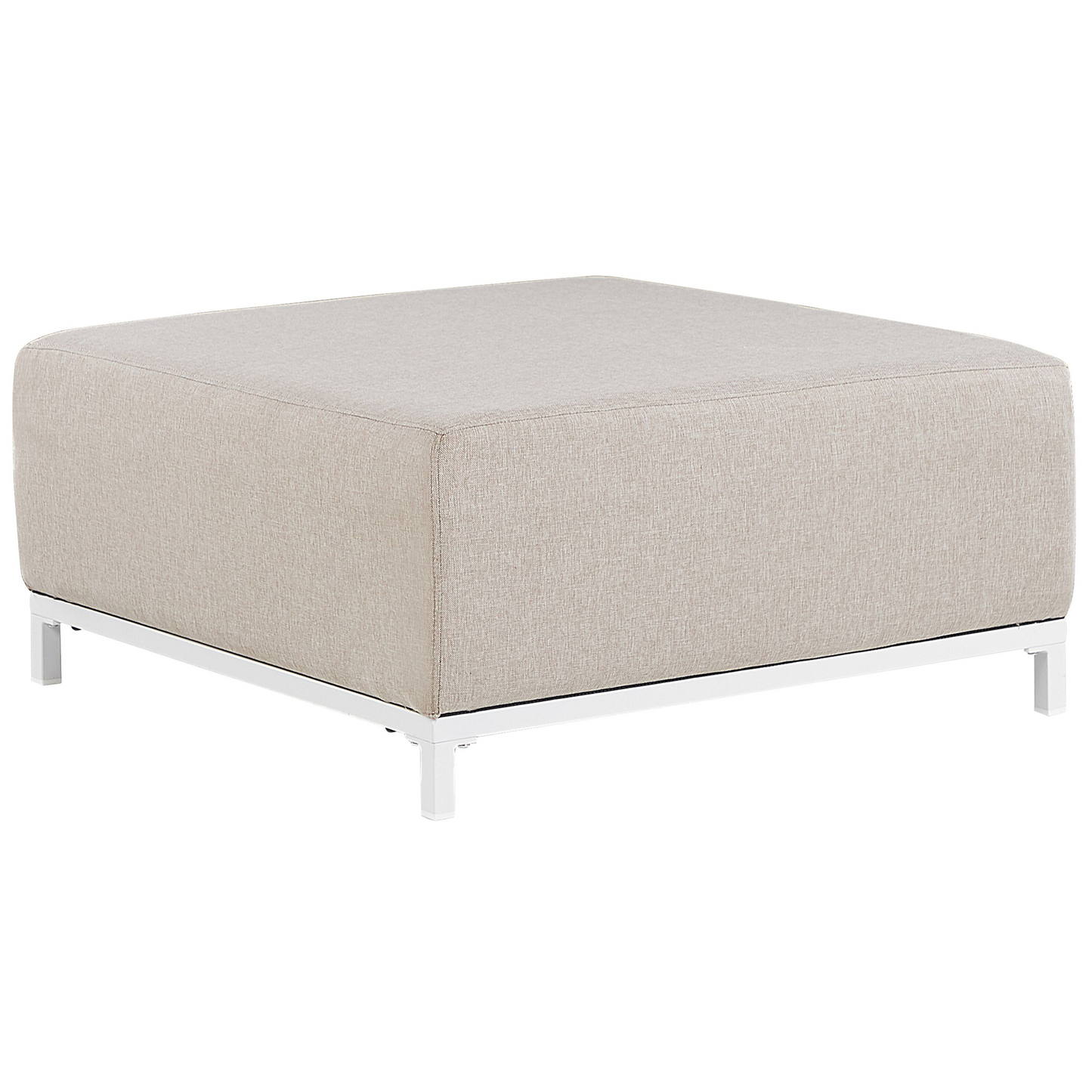 Garden Sofa Set Beige Fabric With Ottoman Aluminium Legs 5 Seater