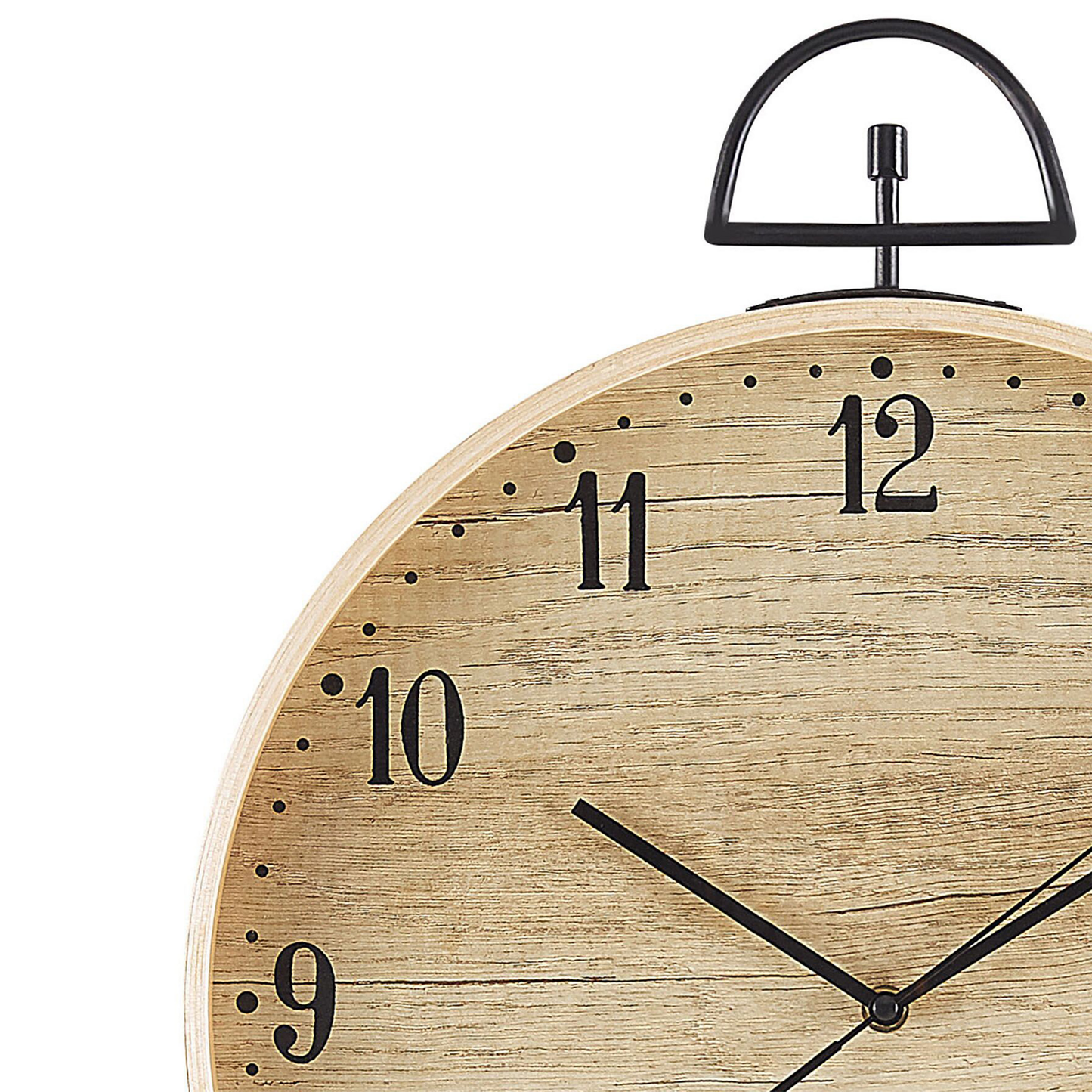 TimberLux Vintage Wood MDF Round Wall Clock 40cm Light Brown