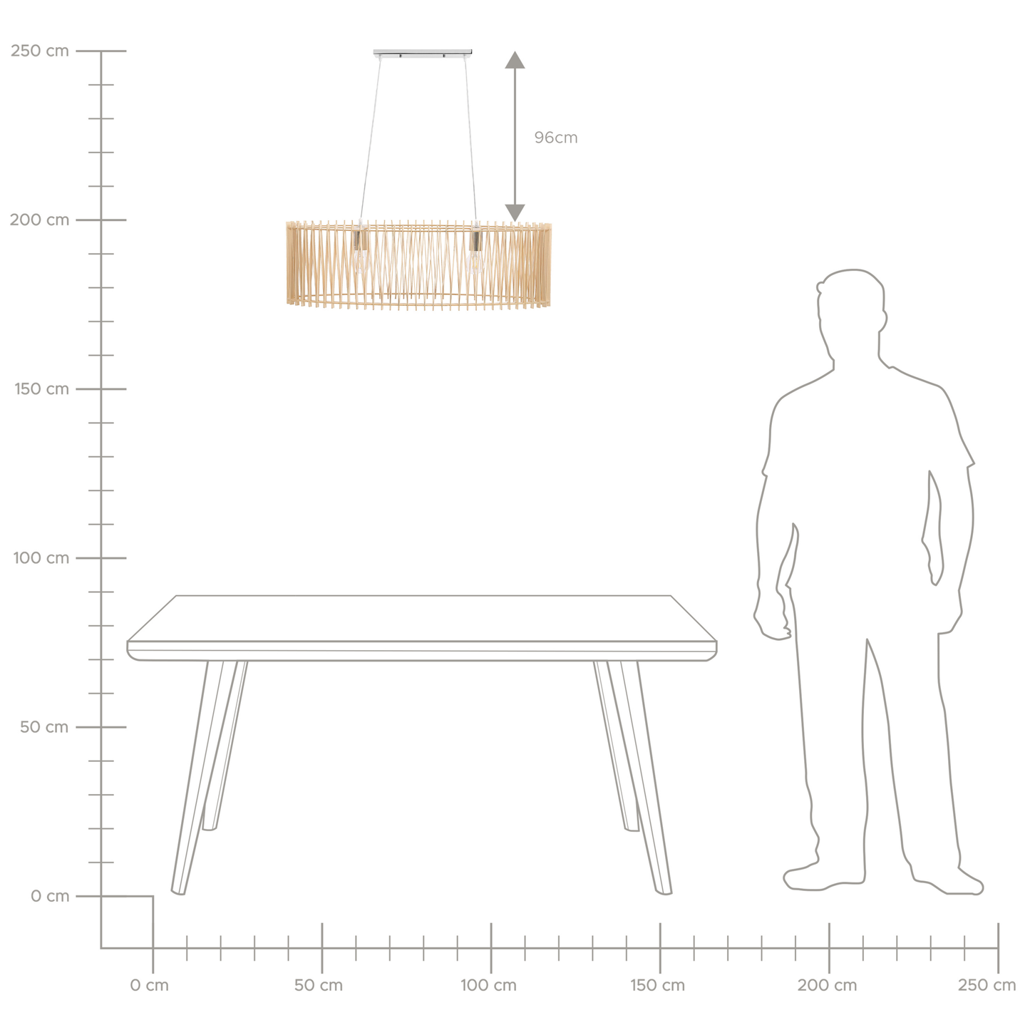 BrandLux Boho Light Brown MDF Pendant Lamp With Two Bulbs
