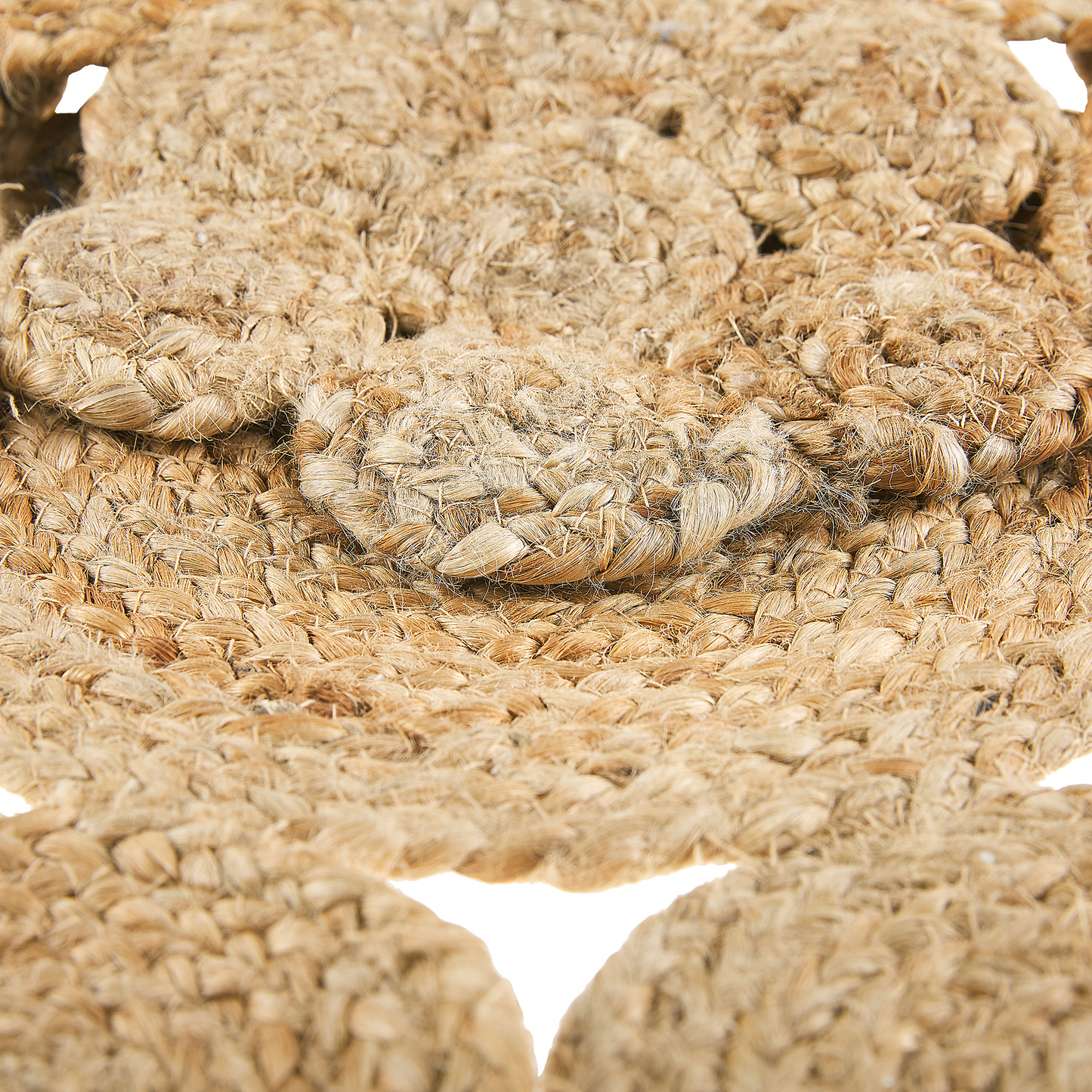 Beige Jute Round Area Rug 135cm