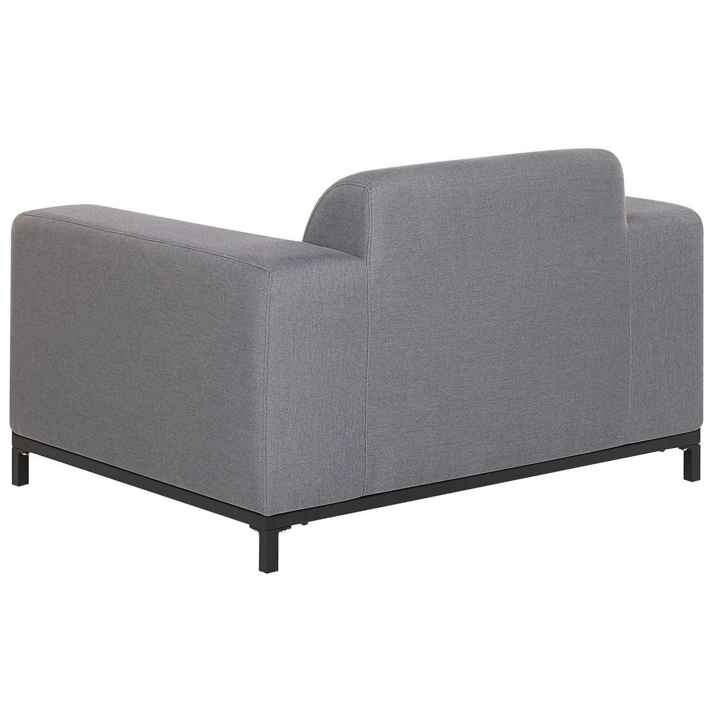 5 Seater Beige Fabric Outdoor Sofa Set With Ottoman