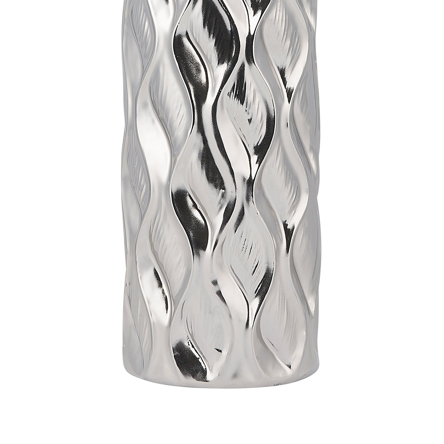 Flower Vase Silver Stoneware Bottle Shape Modern Glam