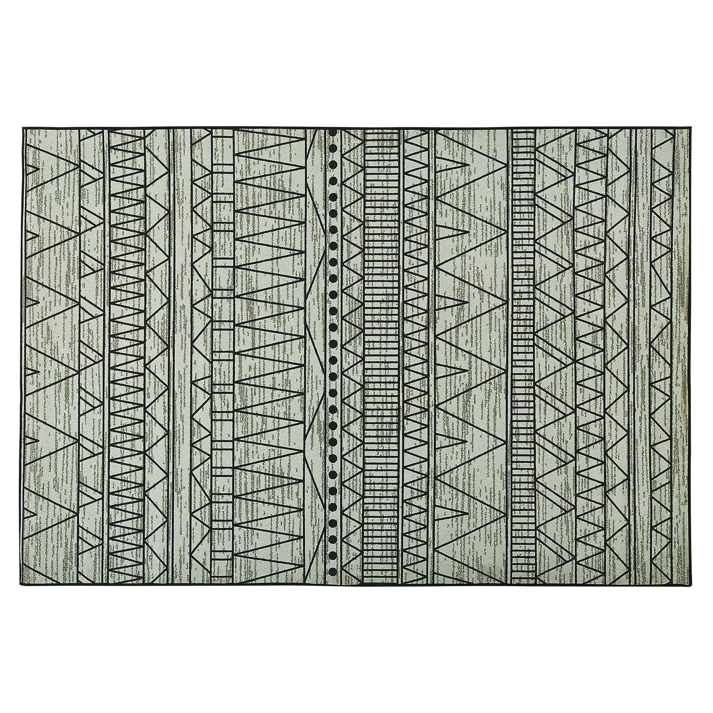 Rug Black Grey Polyester 160 x 230 Geometric Low Pile