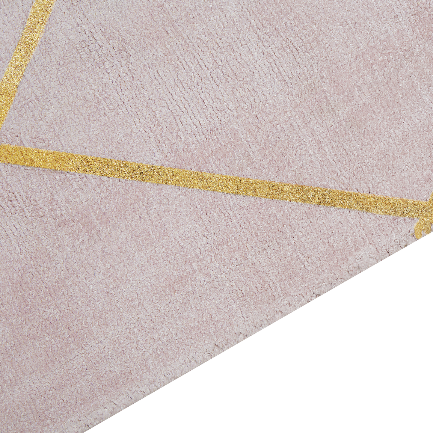 Pink Gold Geometric Area Rug 80 X 150cm Viscose