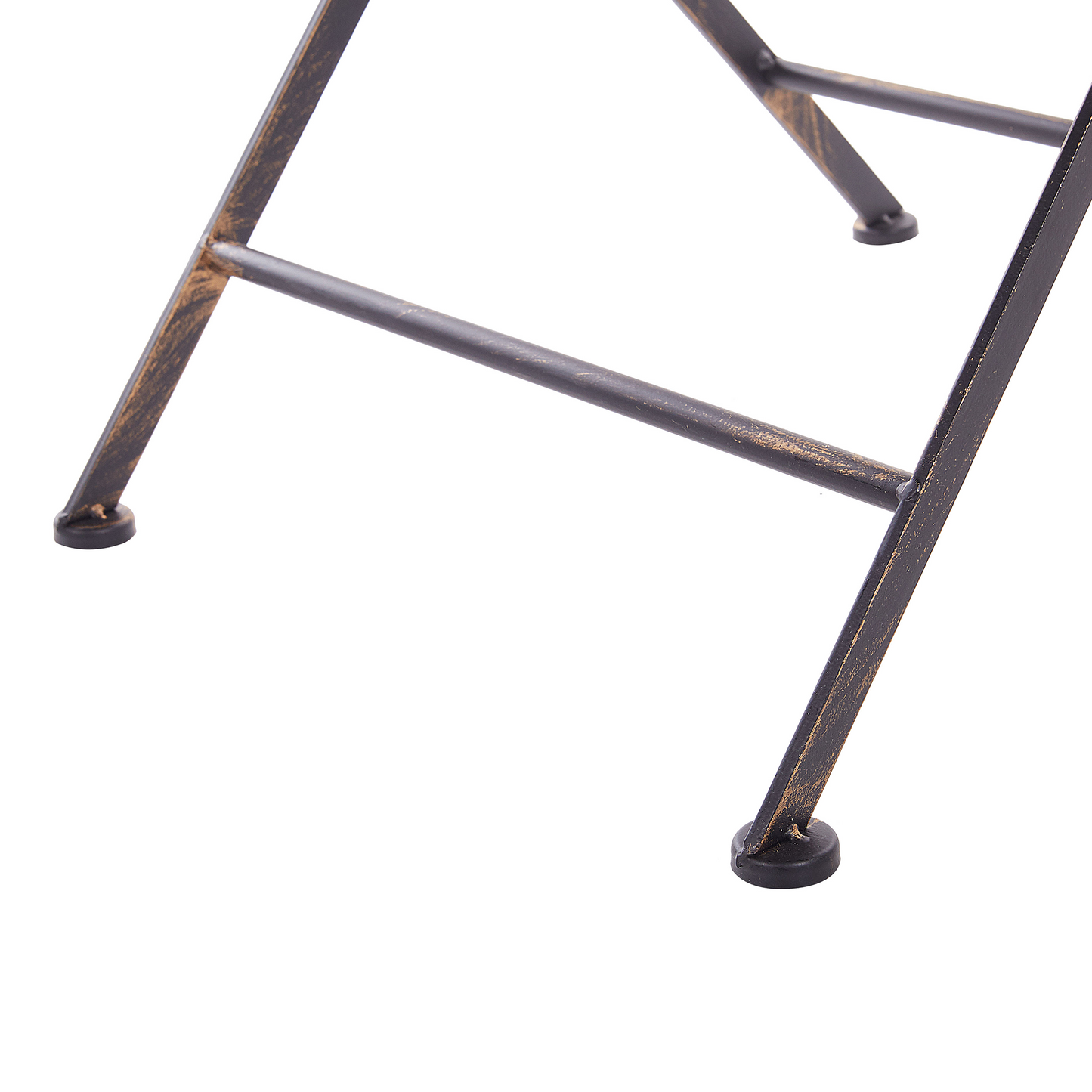 Bistro Table Black Iron Foldable Distressed 70cm Square
