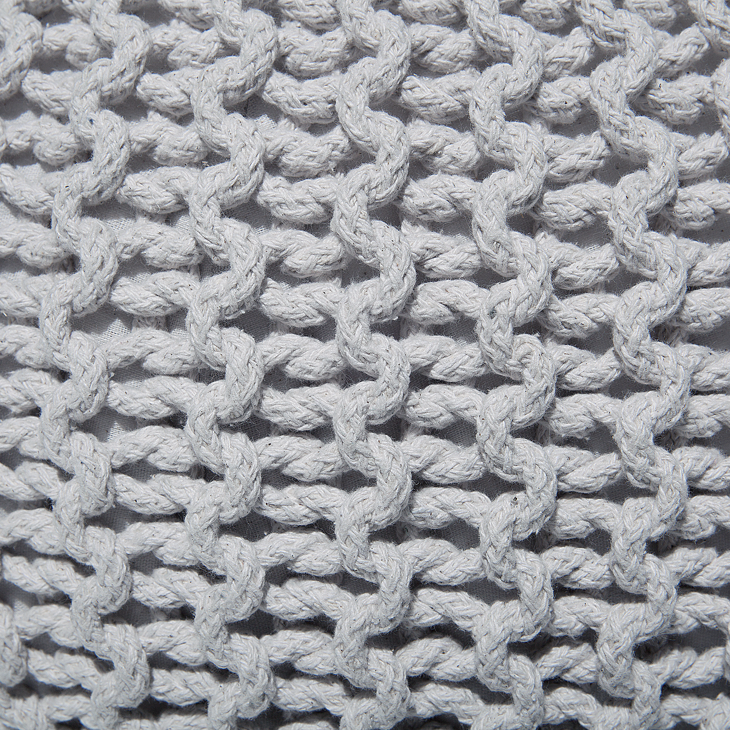 Knitted Pouf Ottoman Light Grey Cotton EPS Beads 40 x 25cm