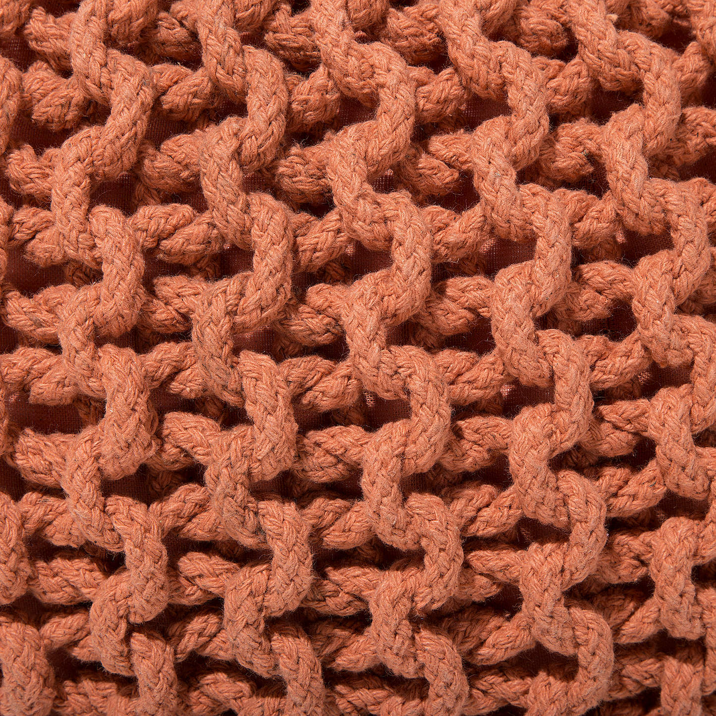 Pouf Ottoman Copper Knitted Footstool 40 x 25cm