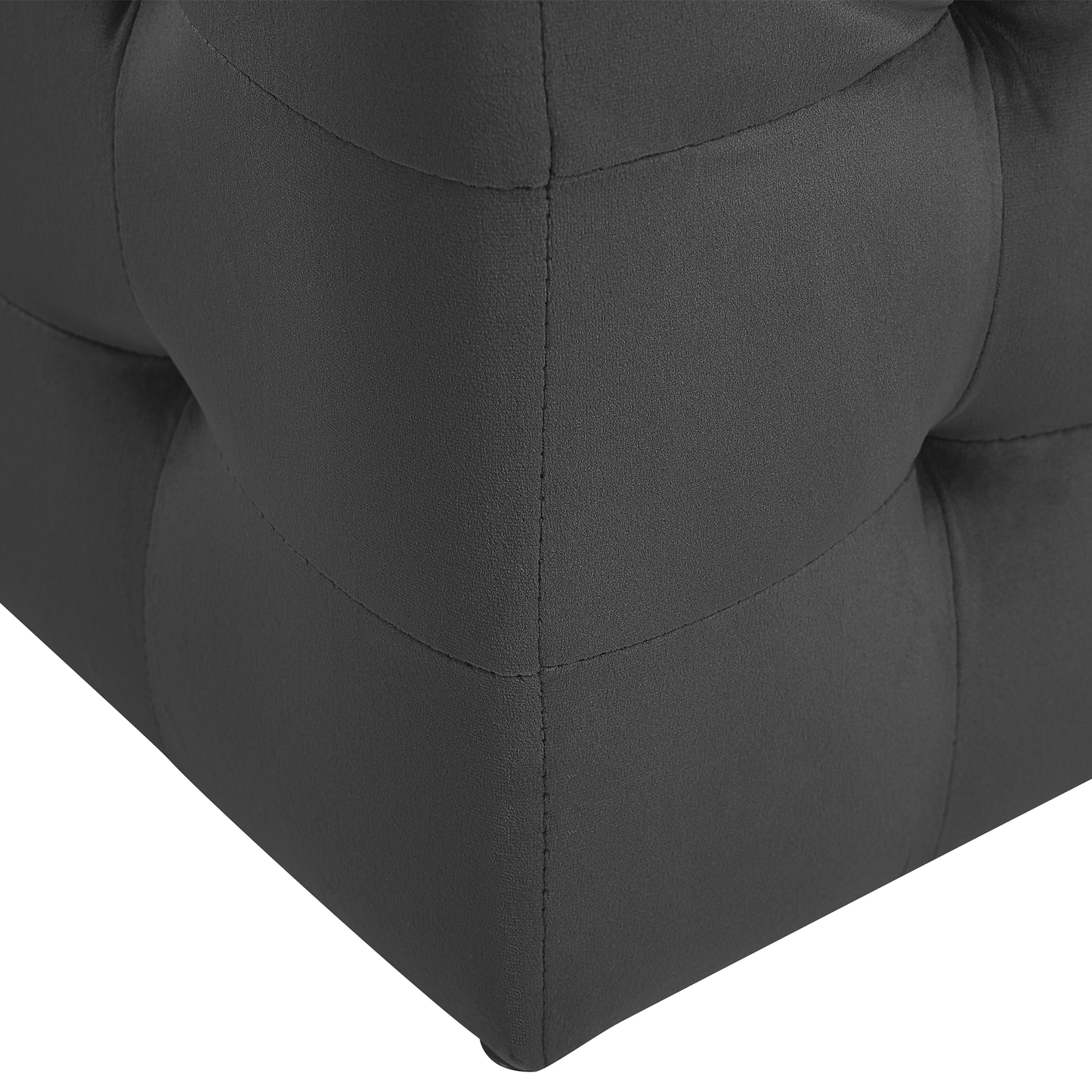 Luxor Black Velvet Tufted Storage Ottoman Bench