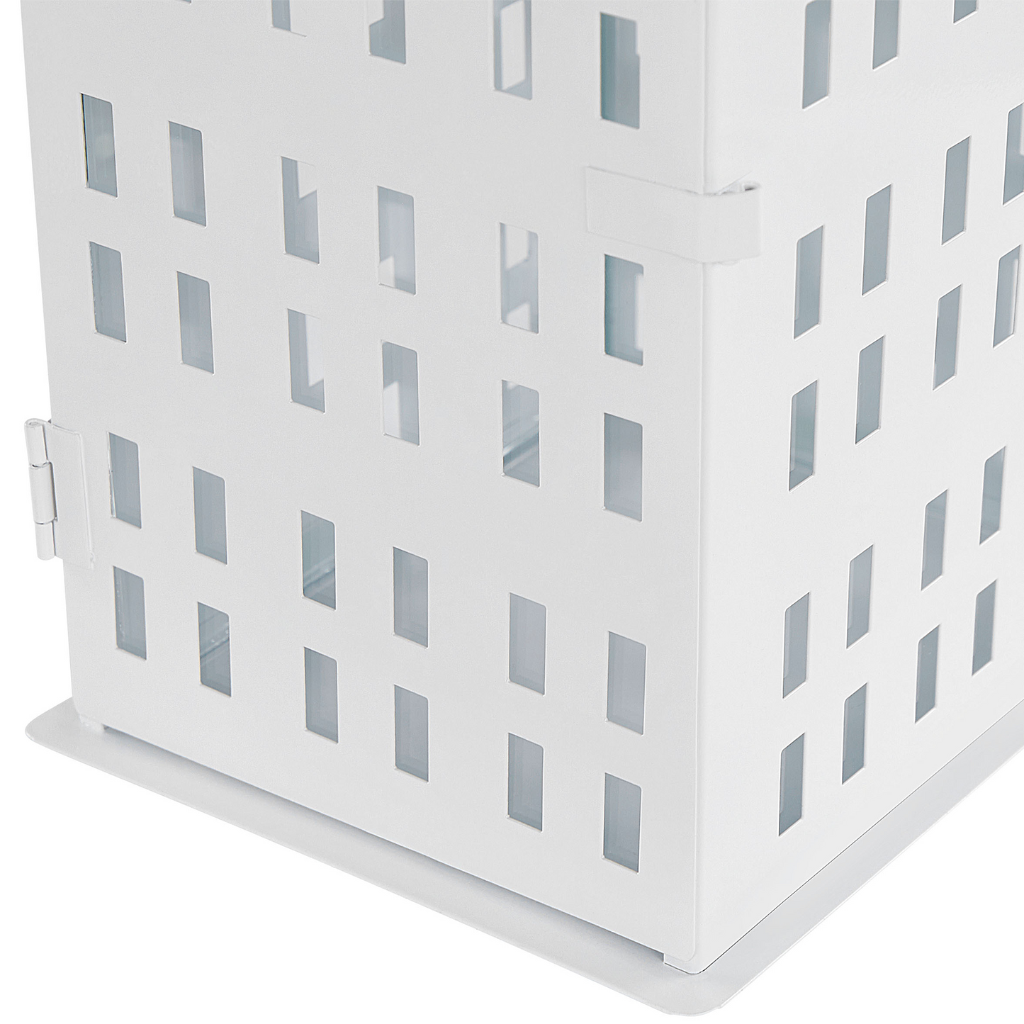 Aura Lantern White Iron 40cm House Candle Holder Minimalistic