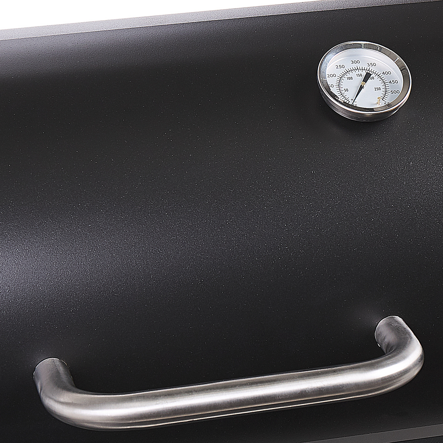 Grill Black Steel With Lid Wheeled Offset Smoker