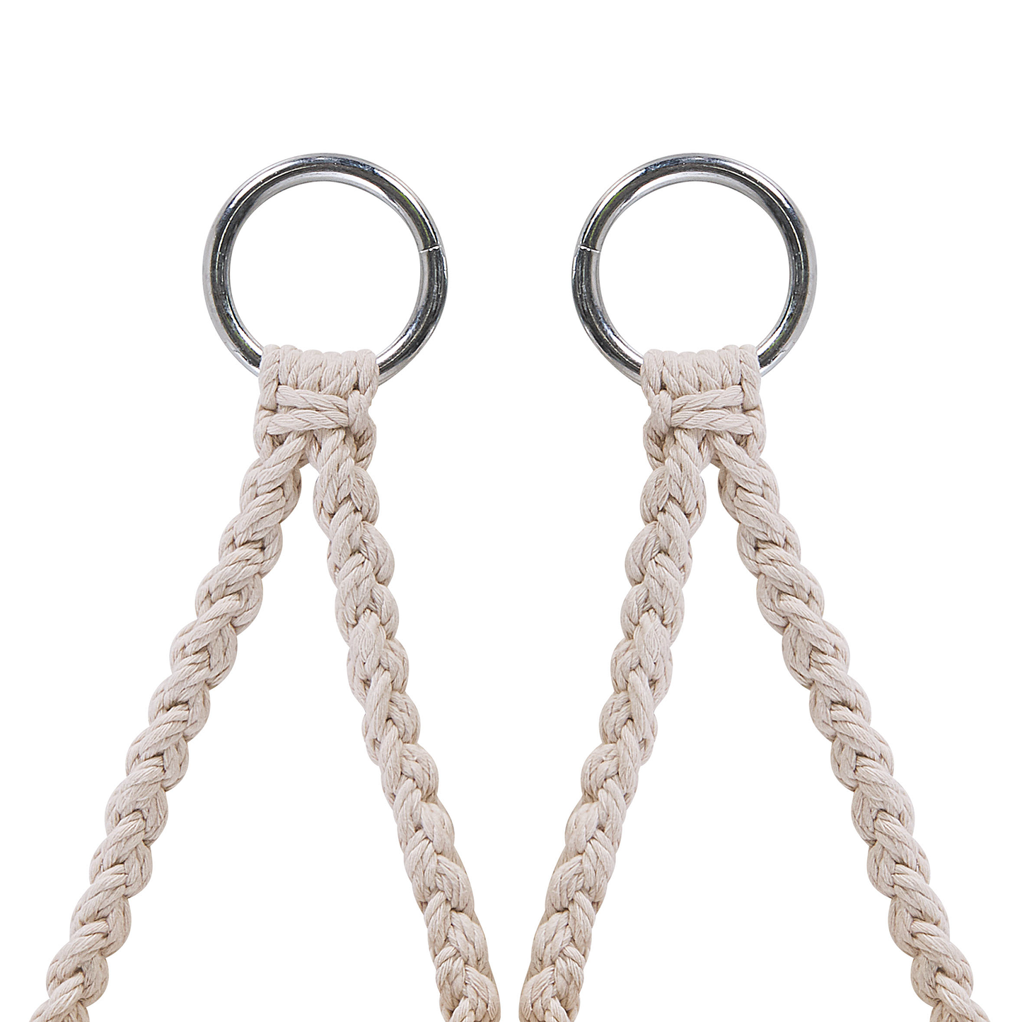 Hanging Chair White Macrame Plaited Seat Indoor Swing