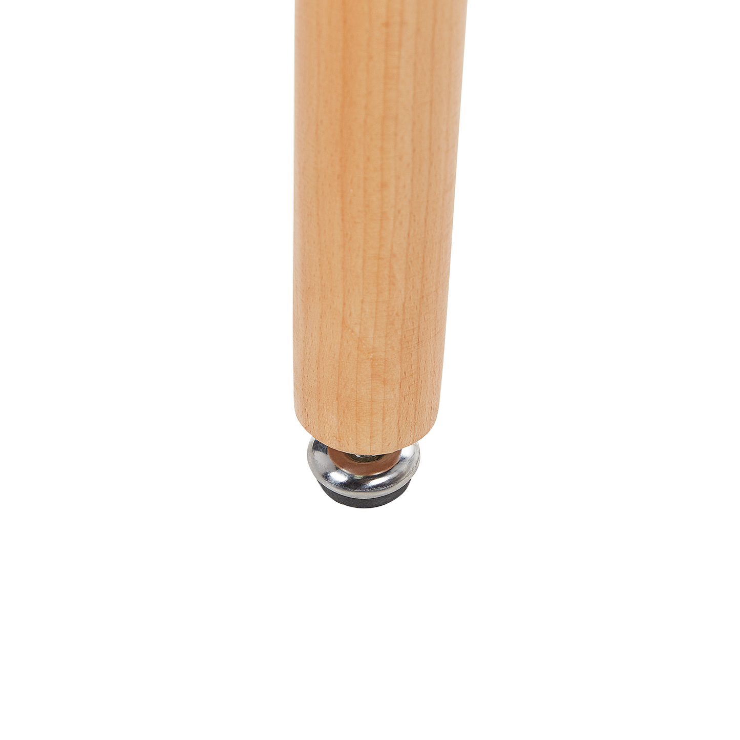 NordicNest Round White MDF Dining Table 80 cm Beech Legs With Caps