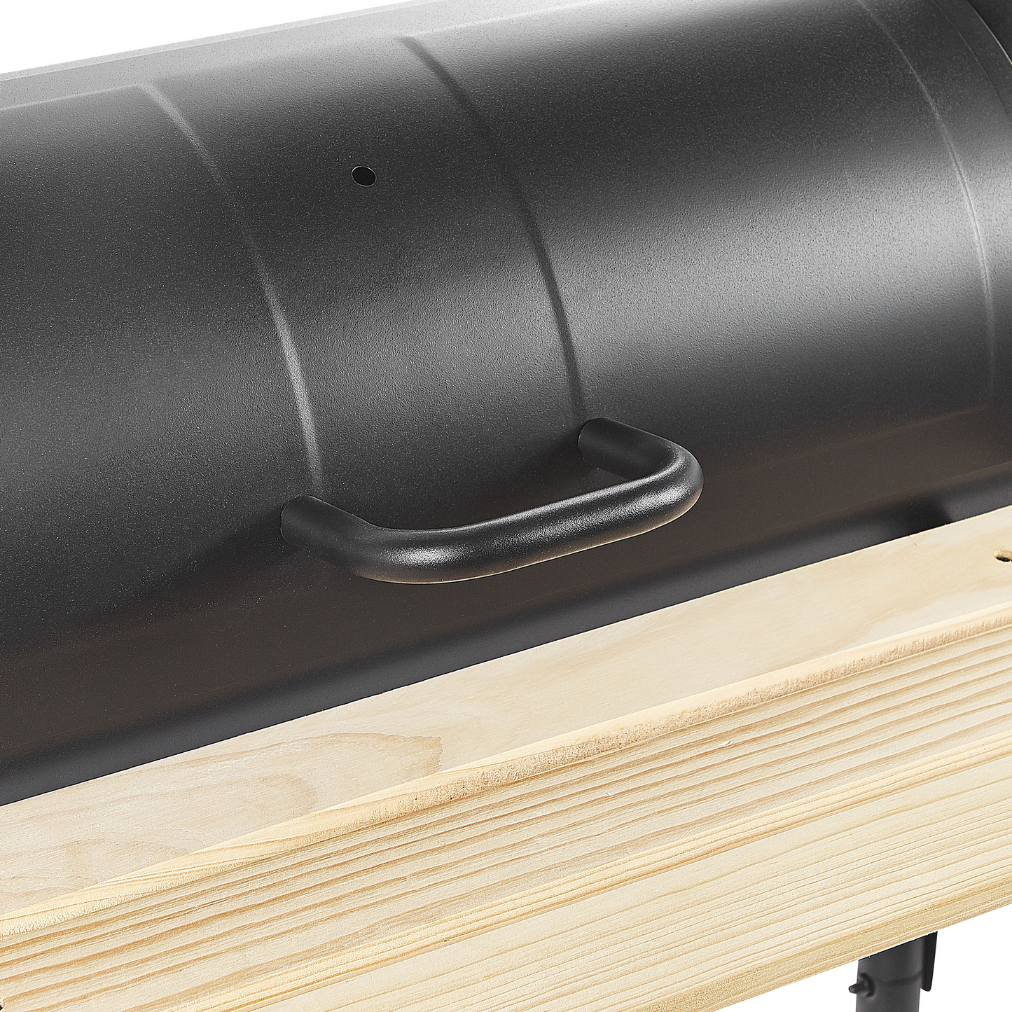 Charcoal BBQ Grill With Lid Offset Smoker Black Steel