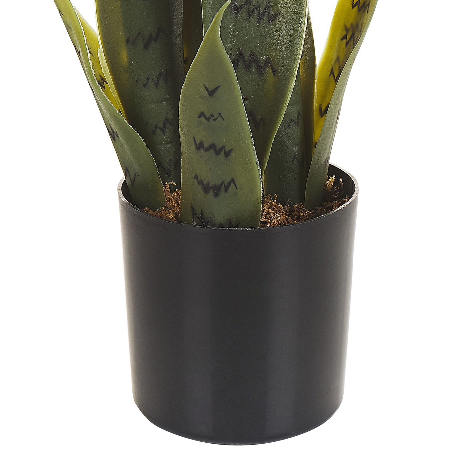 Artificial Snake Plant 40cm Green And Black Potted Decor