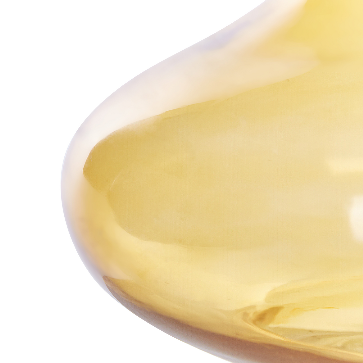 Yellow Glass Vase Bottle Shape Transparent Decor