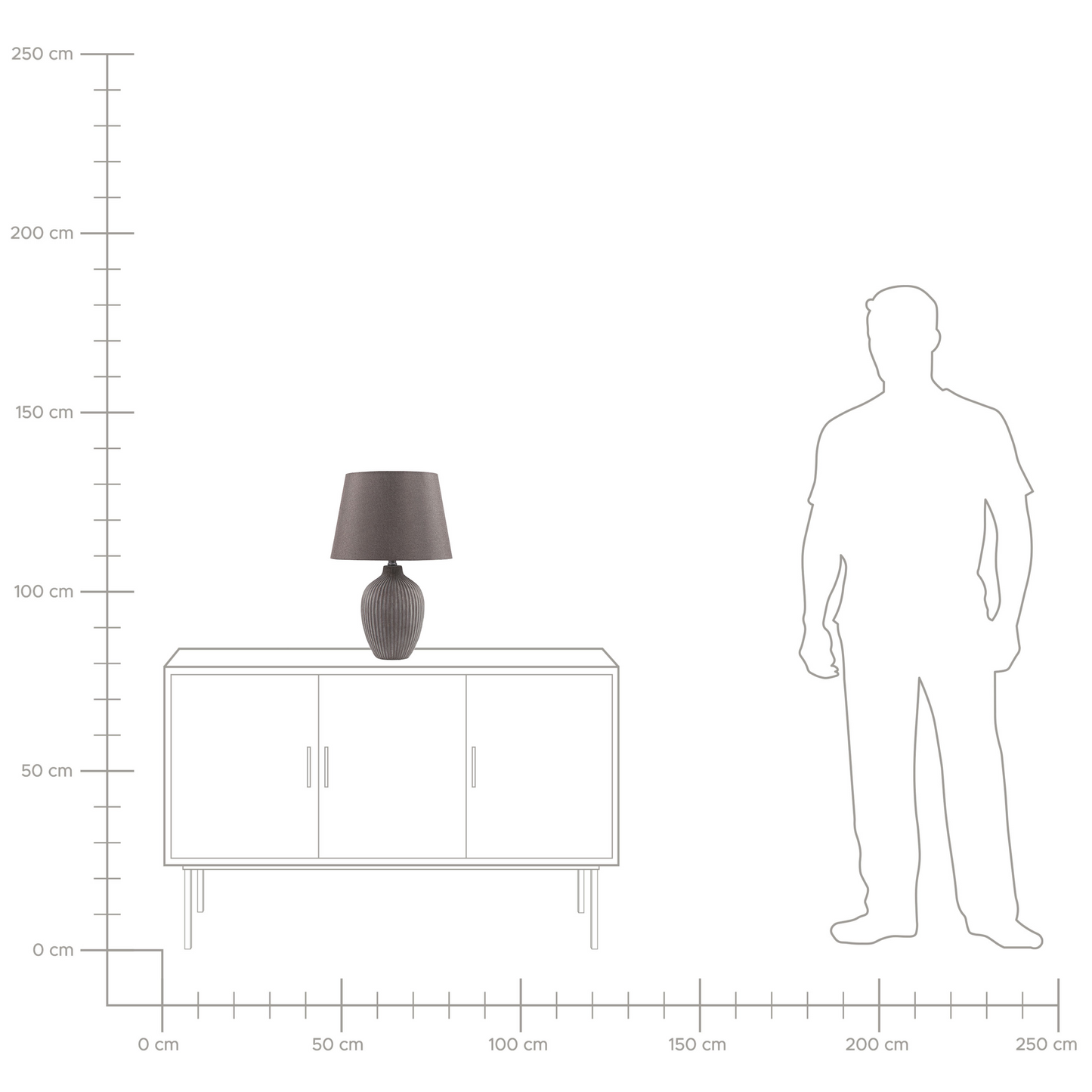 Table Lamp Brown Ceramic 52cm Linen Empire Shade
