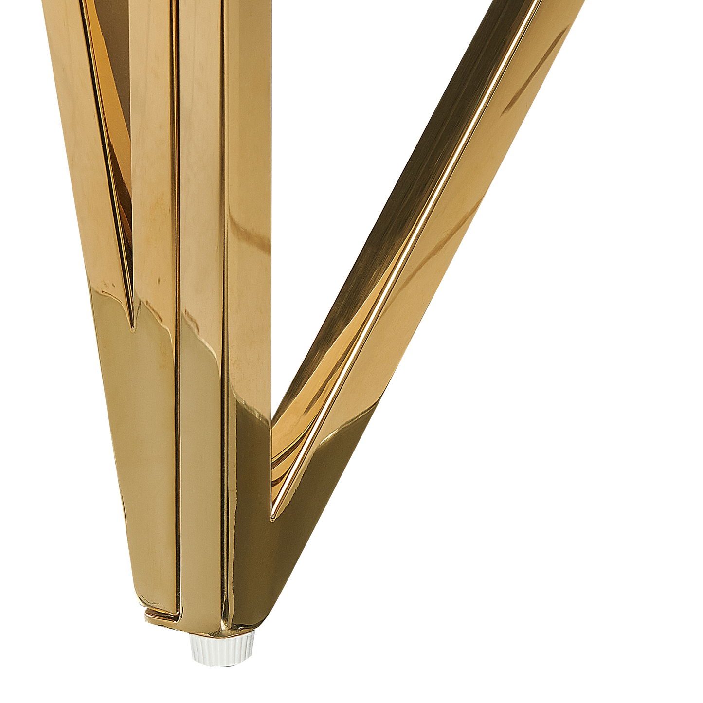 Glamouria Gold Console Table 120 x 40cm Tempered Glass Stainless Steel