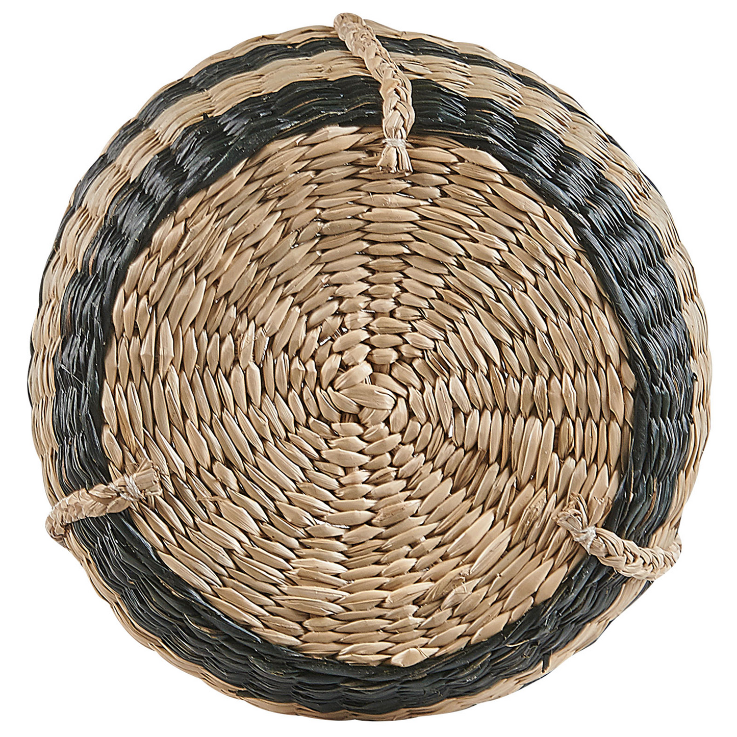 Hanging Plant Pot With Black Seagrass 64cm Boho