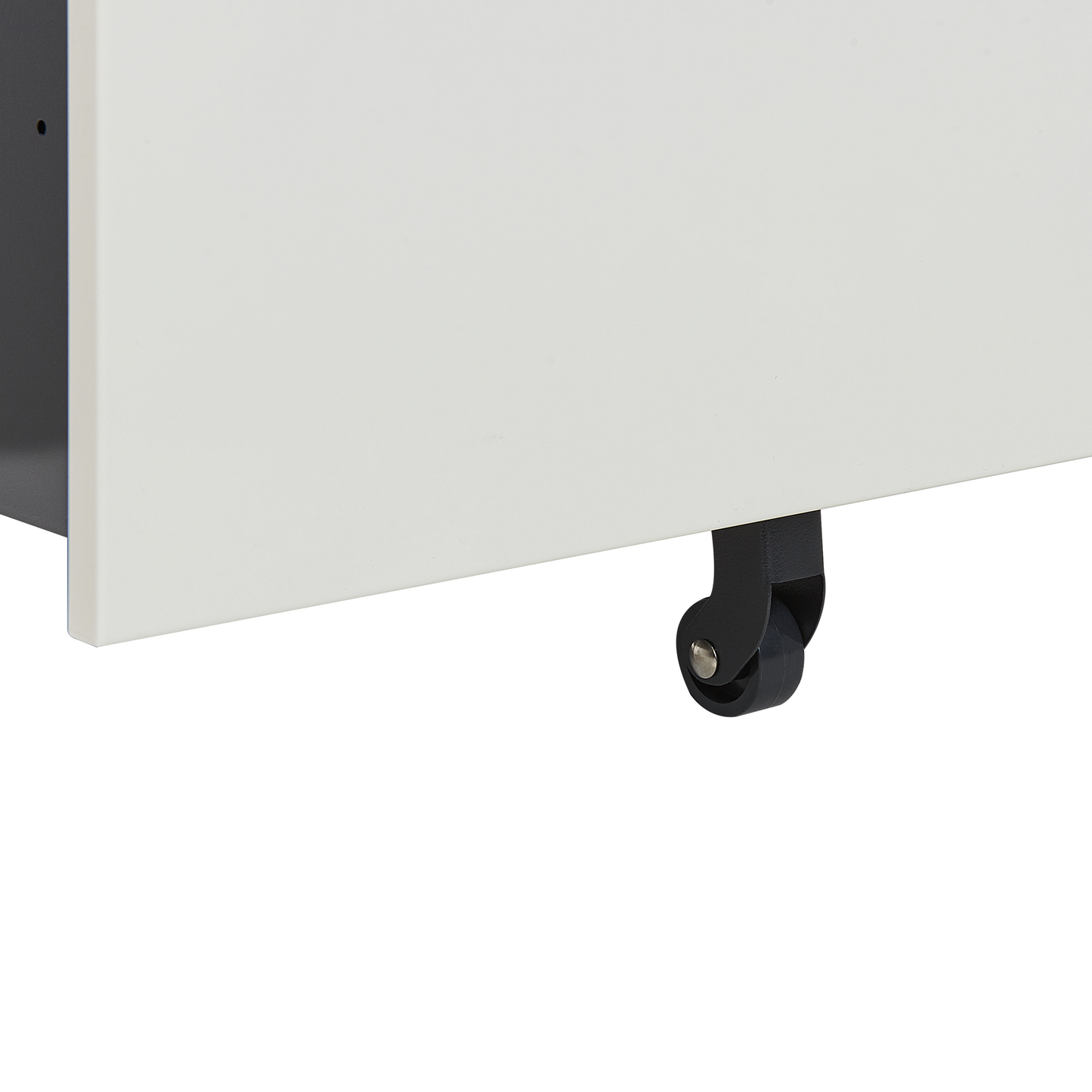 3 Drawer Off White Storage Cabinet Key Locked Castors