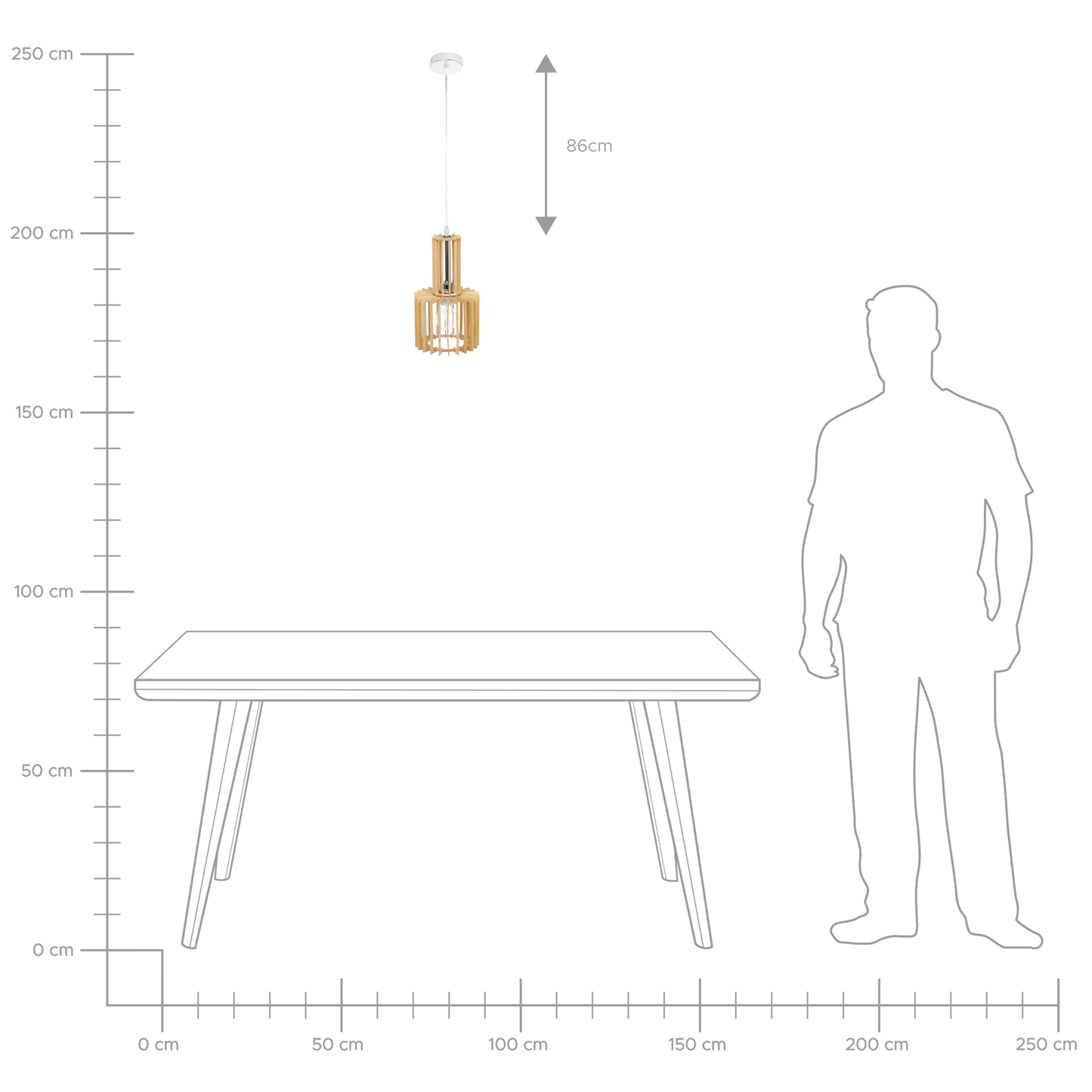 BohoLuxe Hanging Lamp Open Shade MDF Pendant Light In Light Brown Metal Frame For Modern Kitchens