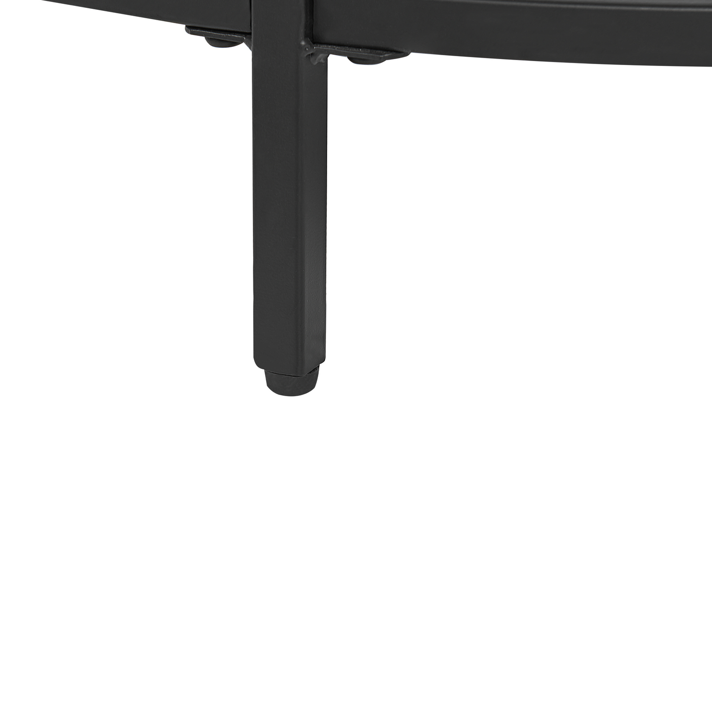 Glamora Round Black Tempered Glass Coffee Table With Mirrored Shelf 70cm Modern Living Room