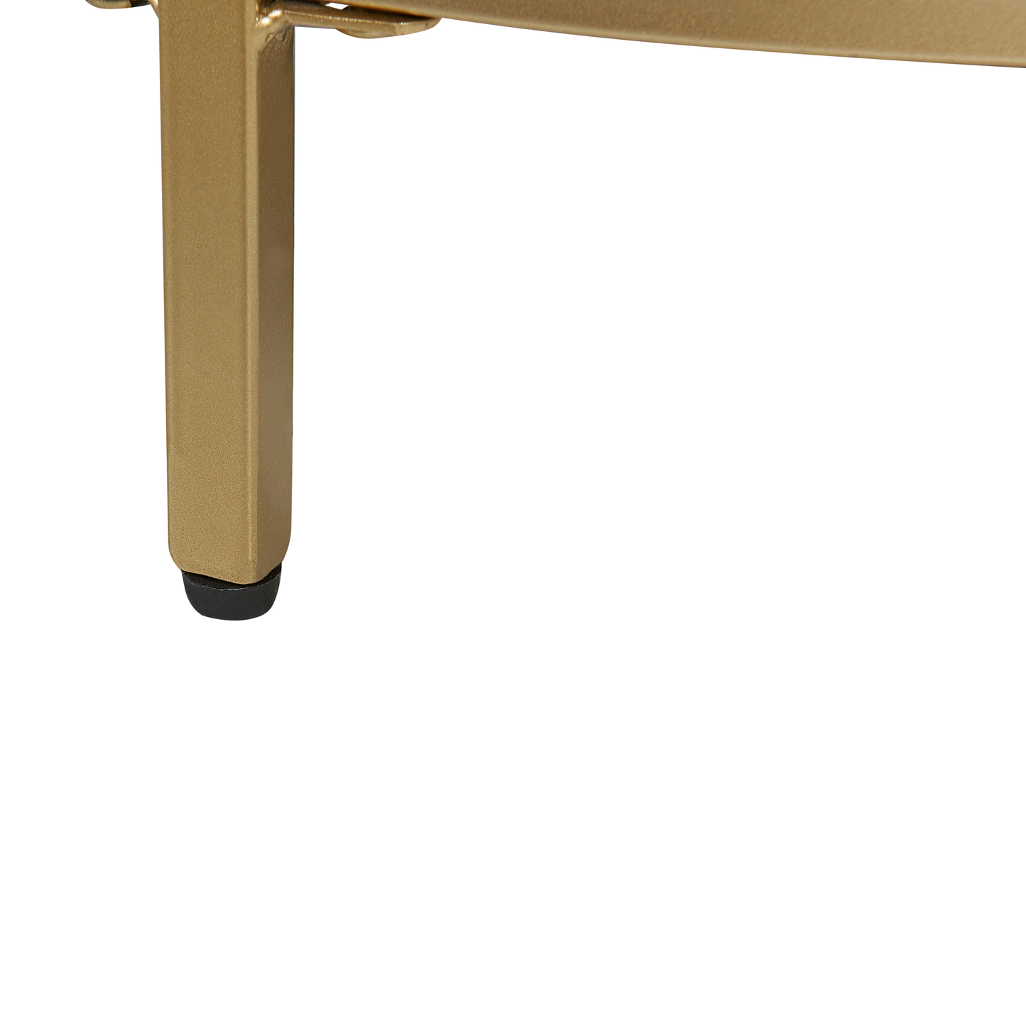 Coffee Table Gold Tempered Glass Iron Frame With Shelf 70cm