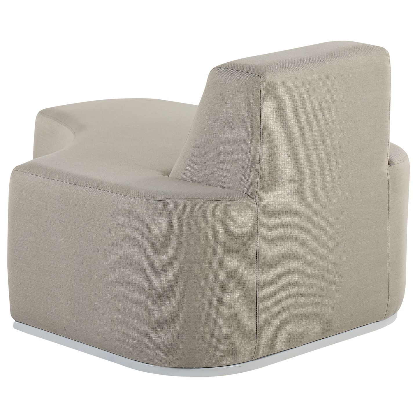 4 Seat Garden Sofa Set With Ottoman UV Resistant Quick Dry Foam Modern Outdoor Light Grey