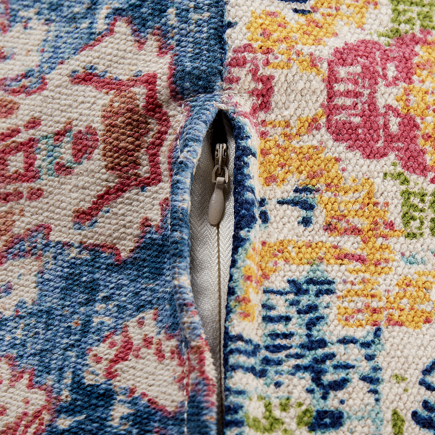 Floor Cushion Multicolour Cotton 50 x 50cm Abstract Pattern