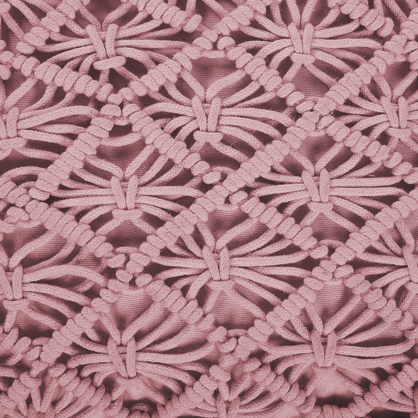 Pink Floor Cushion Macrame Pattern 50 x 50 x 20cm