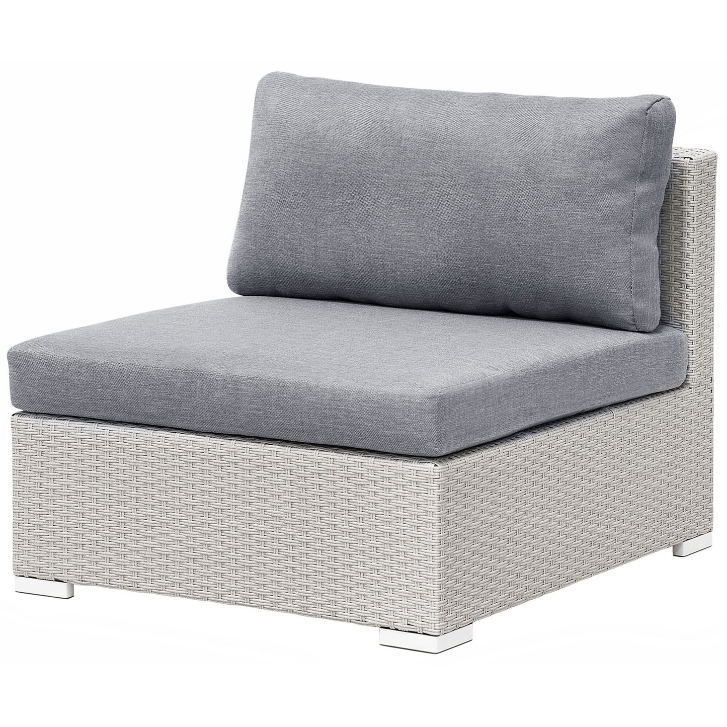 2 Piece Garden Sofa Set Beige Cushions Coffee Table