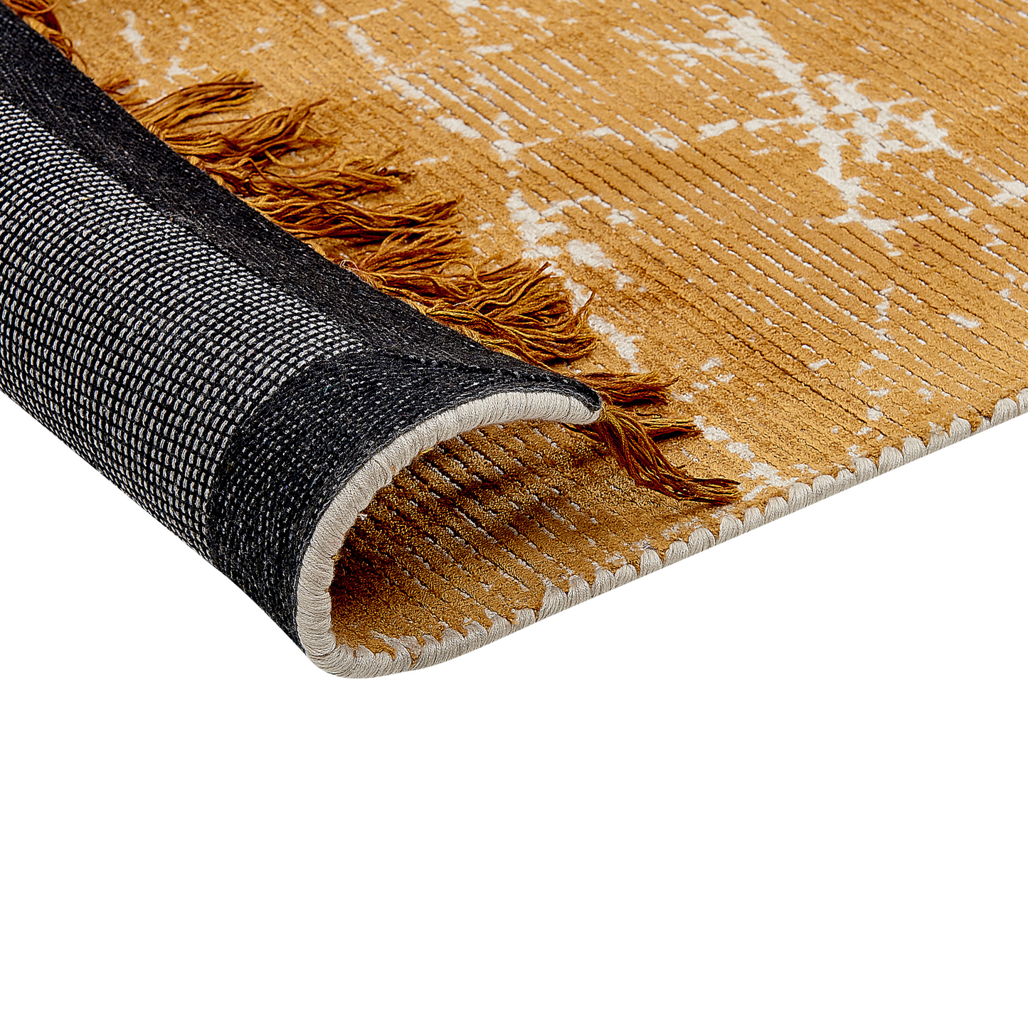 Area Rug Modern Glam Orange Viscose Fringed 80 x 150cm