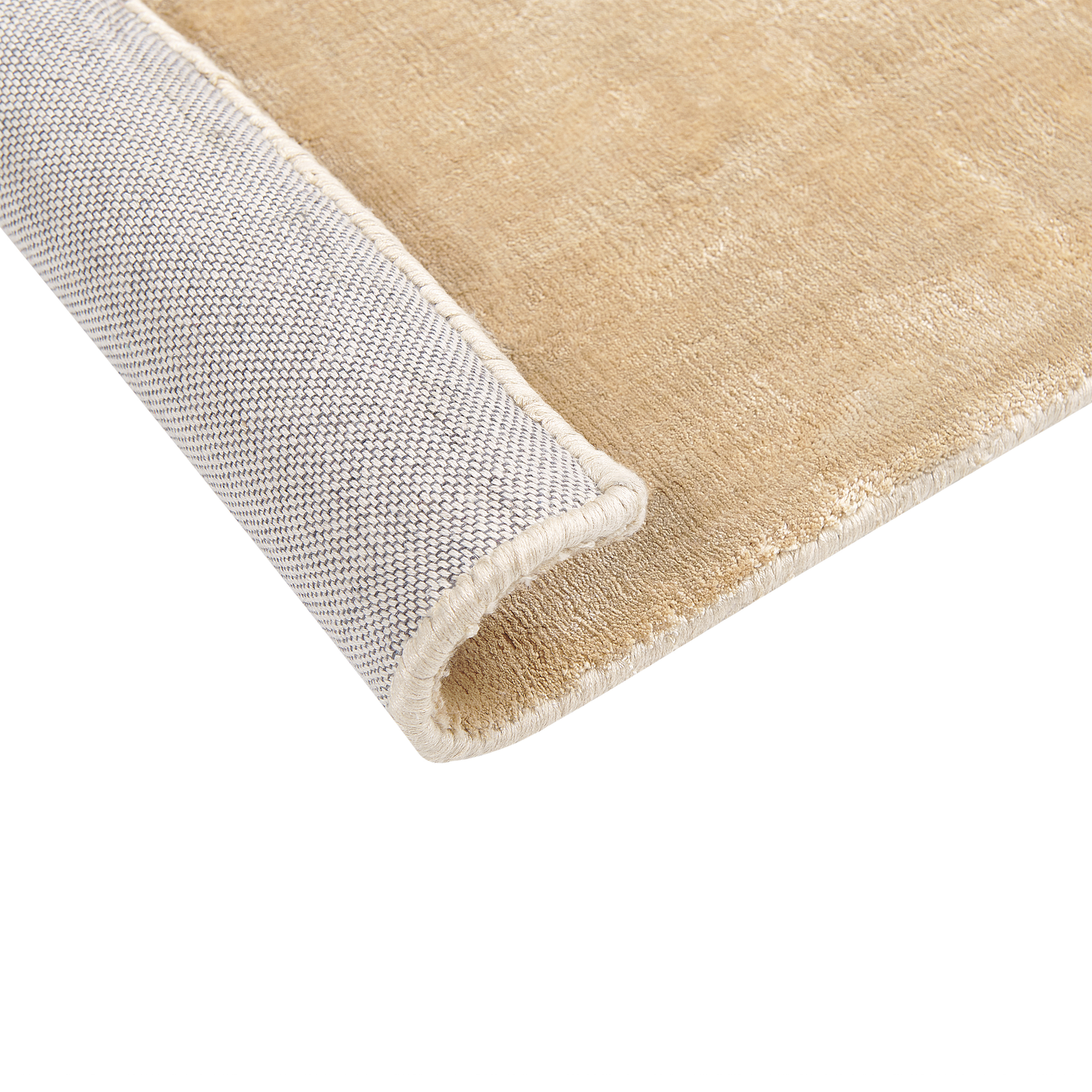 Golden Viscose Area Rug 80 x 150cm Tufted Low Pile