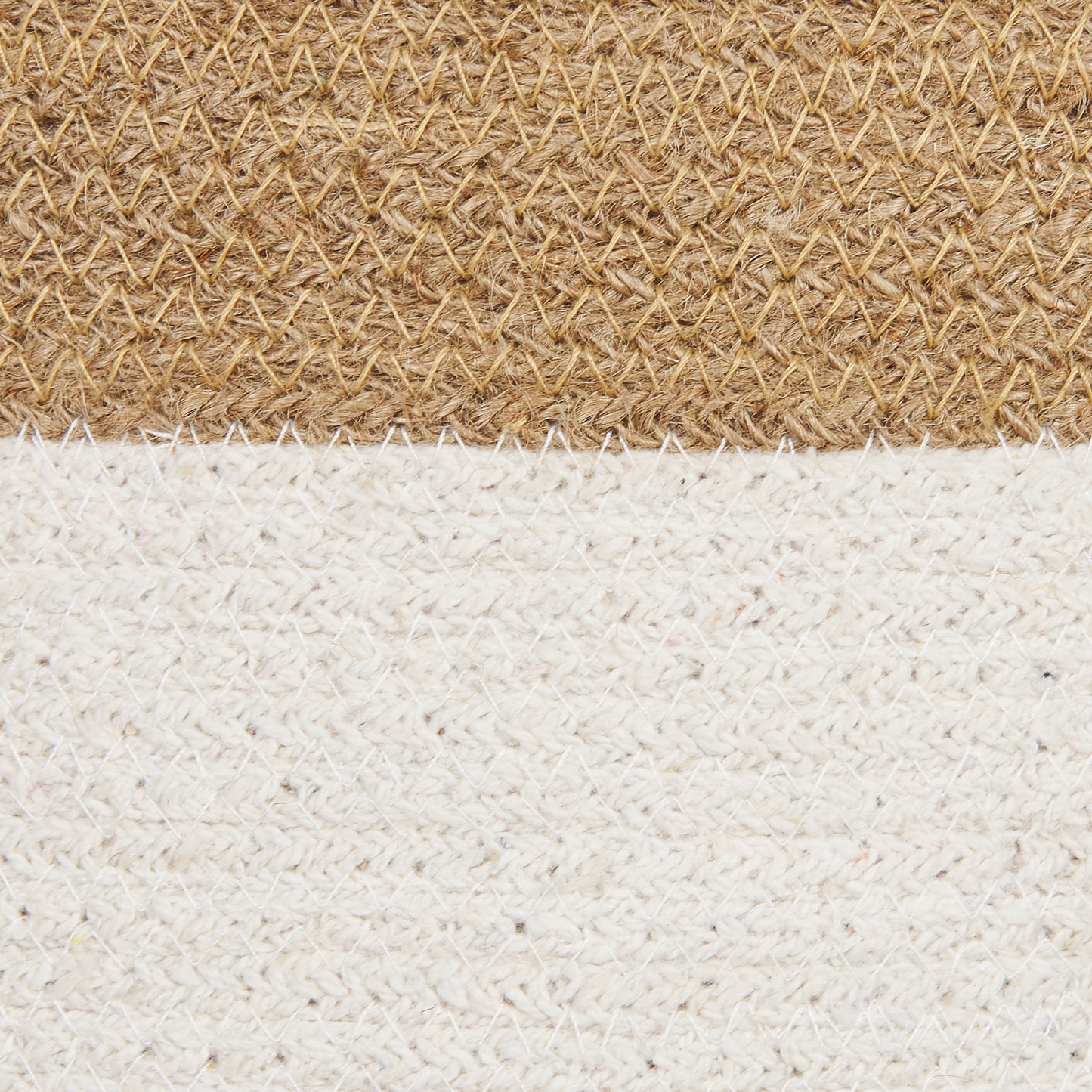 Cotton Storage Baskets Set Of 2 White And Light Beige Laundry Bins For Home Organization