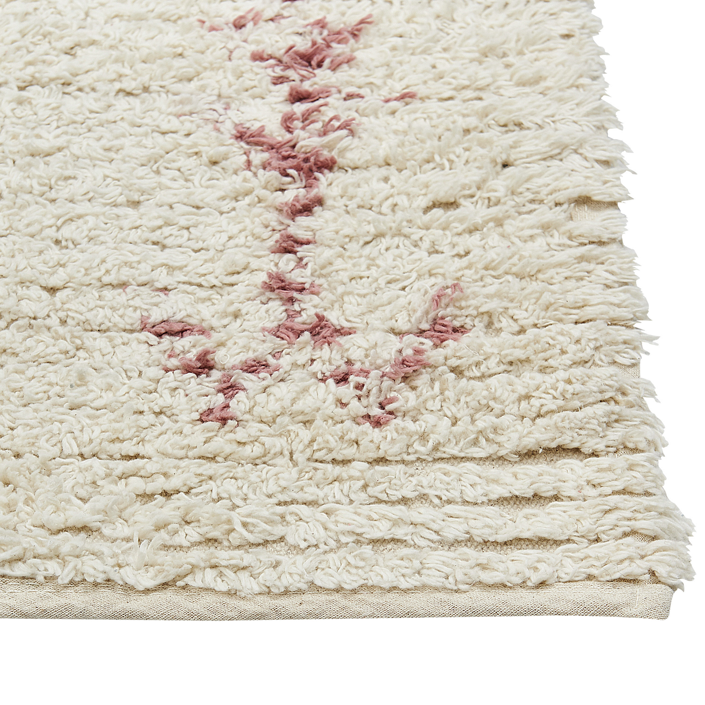 Beige Cotton Area Rug 80 x 150cm Geometric Hand Tufted Flatweave Living Room