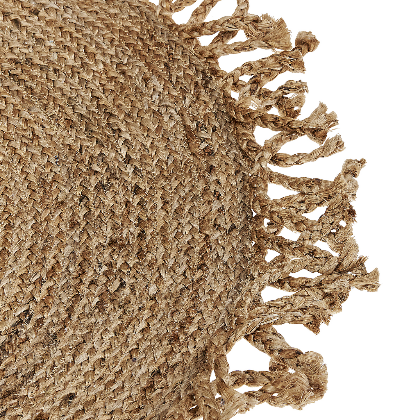 Jute Area Rug Beige Round 120cm Braided Natural Boho Rustic Living Room And Dining Room