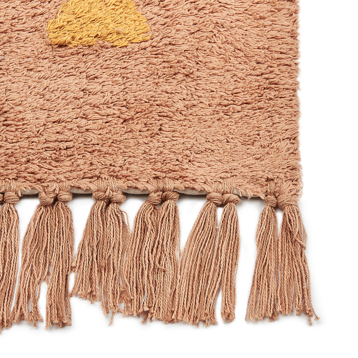 Orange Cotton Area Rug 80 x 150 Tassel Geometric Boho Oriental
