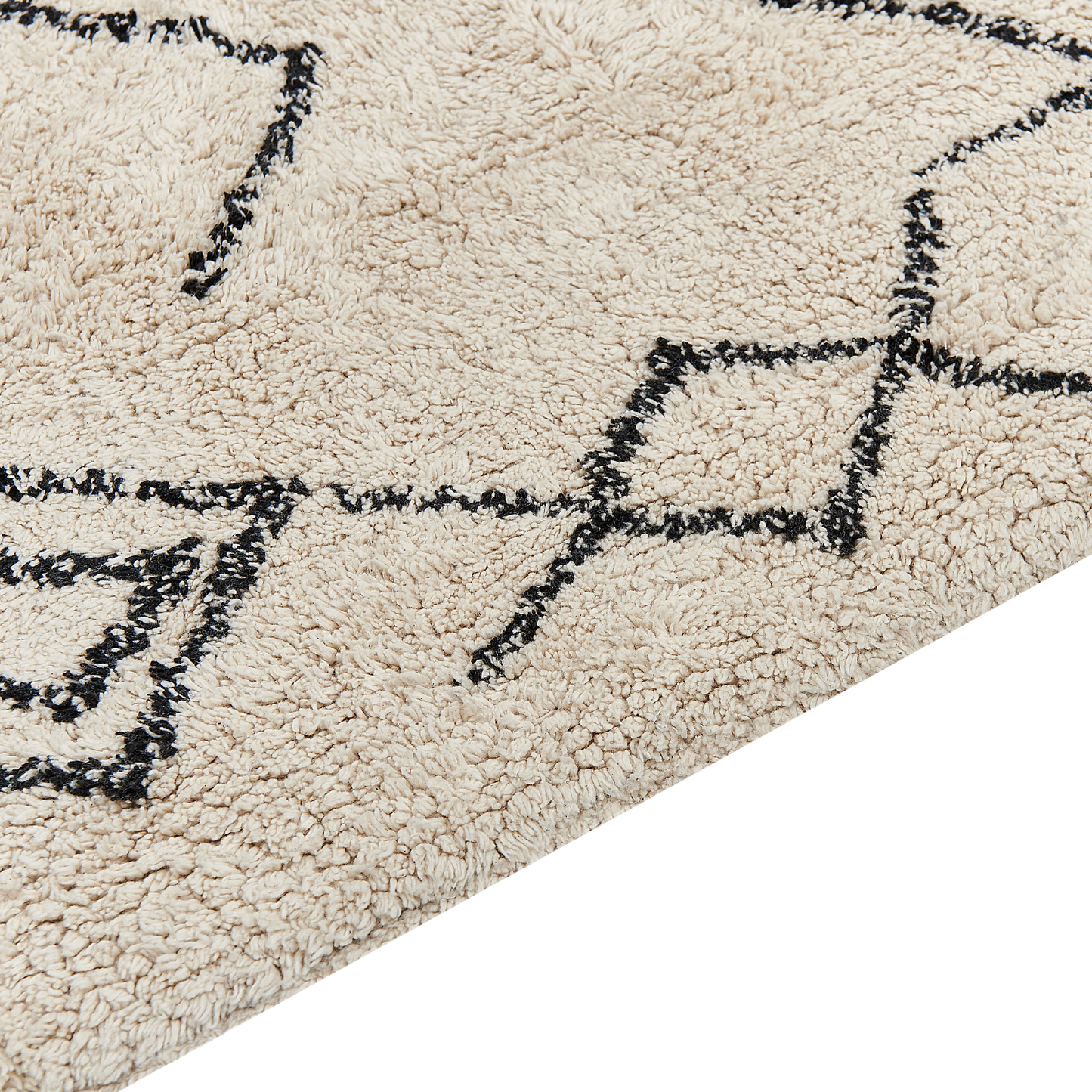 Area Rug Beige Cotton 160 x 230 Tassels Geometric Boho