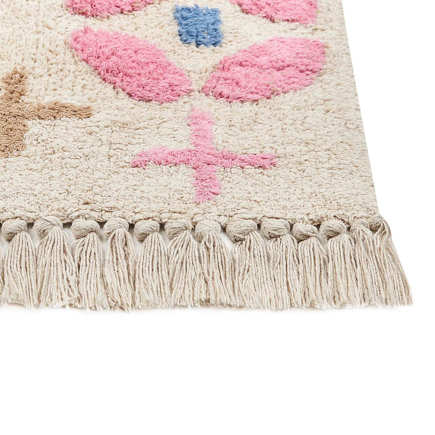 Area Rug Multicolour Cotton 80 x 150cm With Tassels