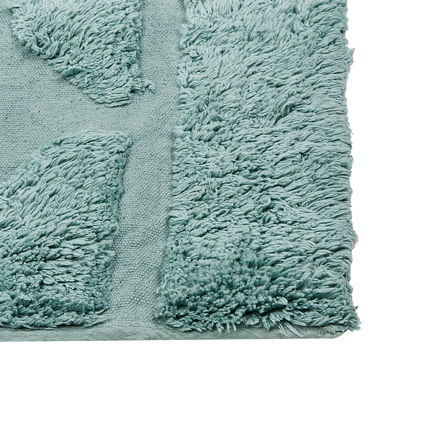 Mint Cotton Area Rug 160 x 230cm Hand Tufted Shaggy Geometric Boho Living Room