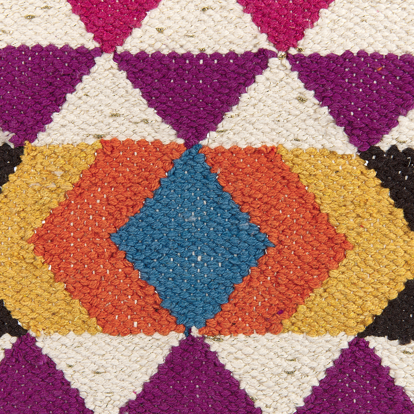 Handwoven Beige Cotton Geometric Tassels Wall Hanging
