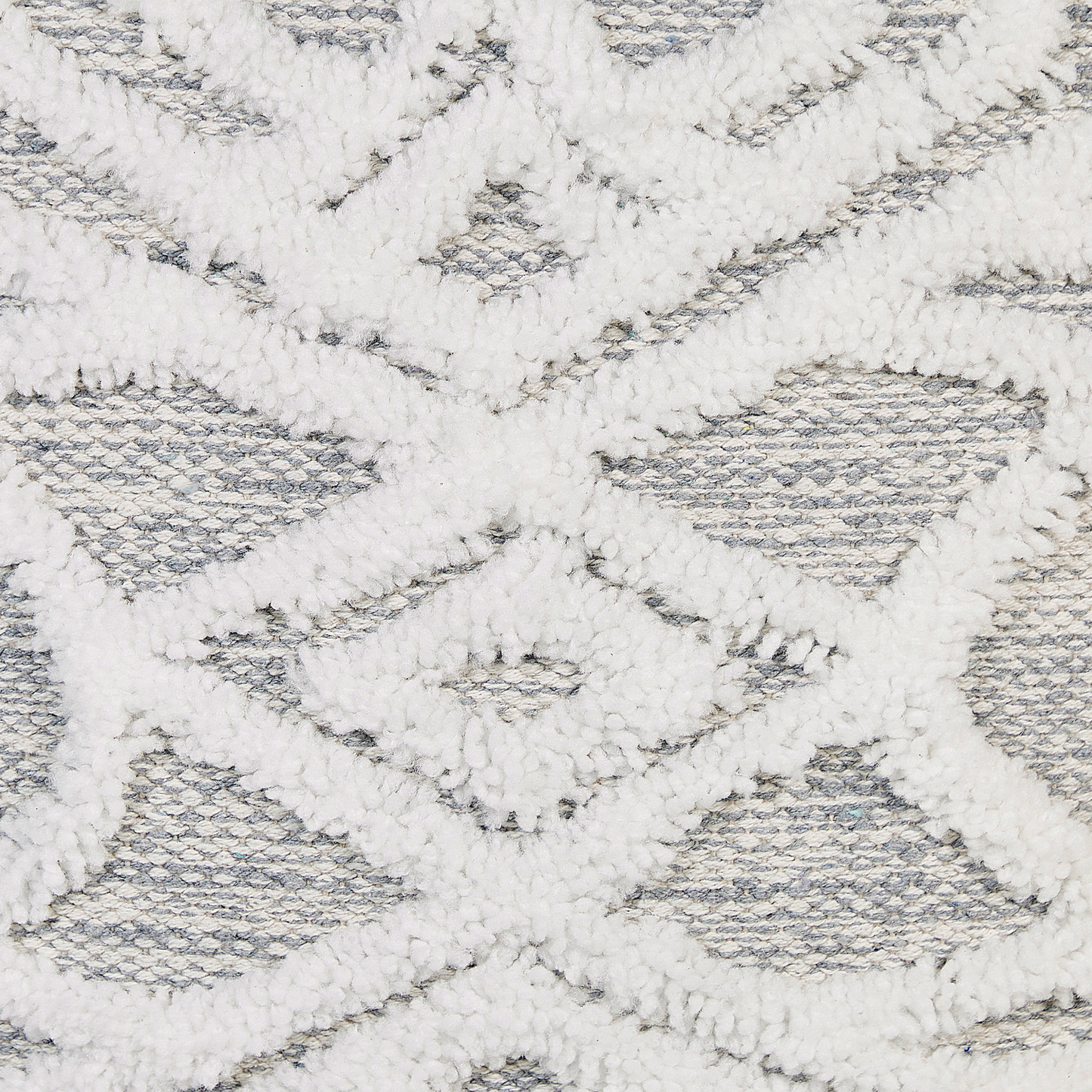 Pouffe 40 x 40cm Grey White Geometric Knitted Pattern