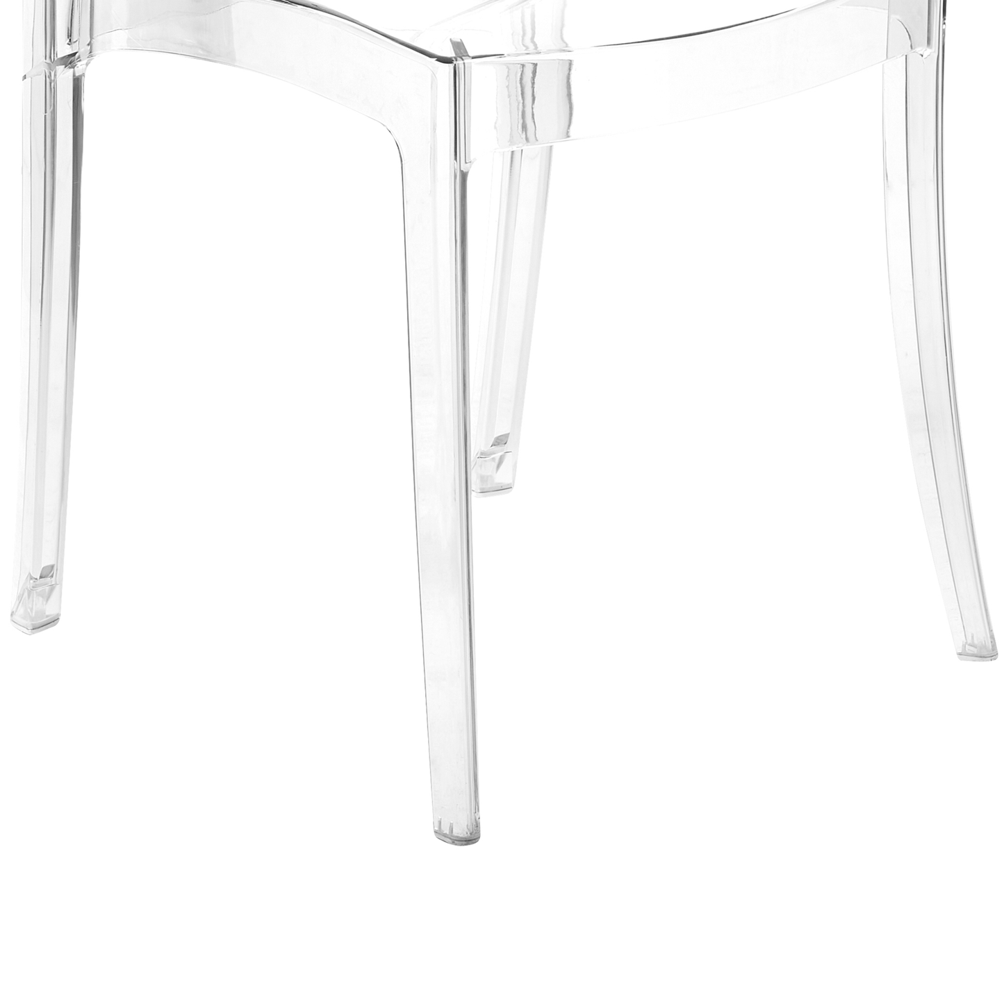 Transparent Dining Chairs Set Of 2 Armless Stackable Modern