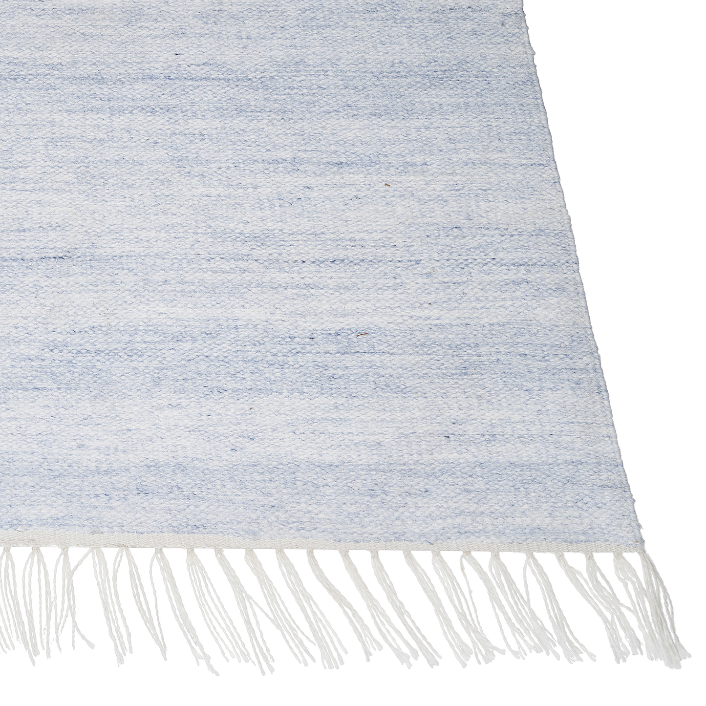 Recycled PET Rug Light Blue 80 x 150cm Indoor Outdoor Fringe