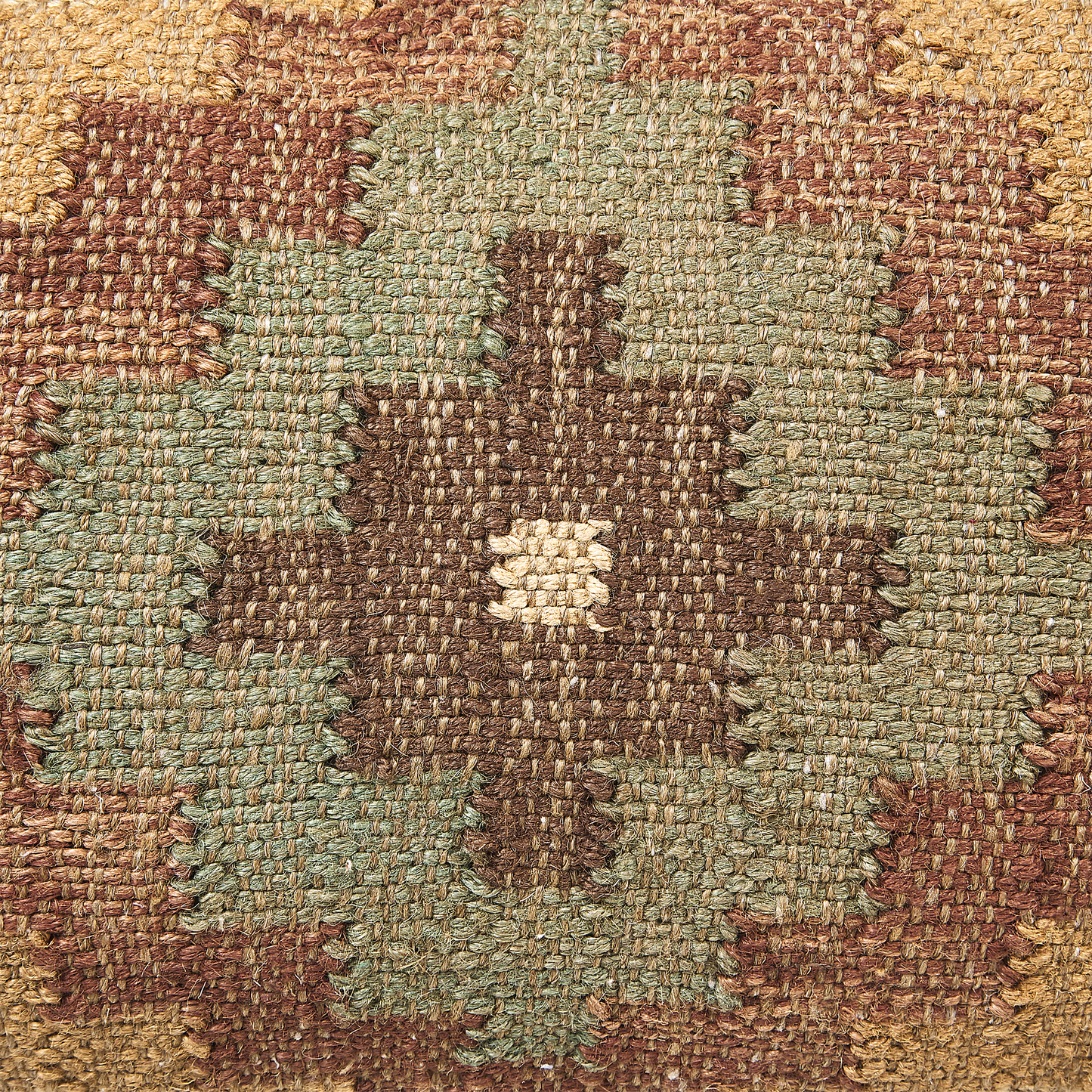 Loom Kilim Pouffe Multicolor Jute Wool 50 x 50cm