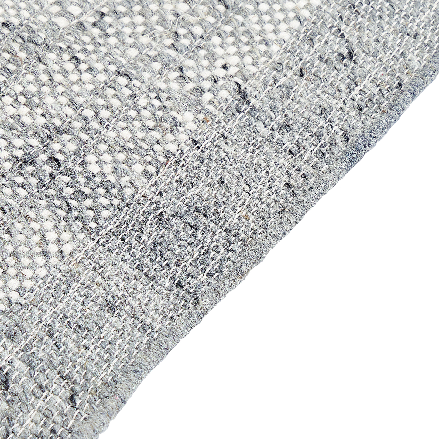 Grey And Off White Wool Area Rug 80 X 150cm Handwoven Modern Design Premium Quality