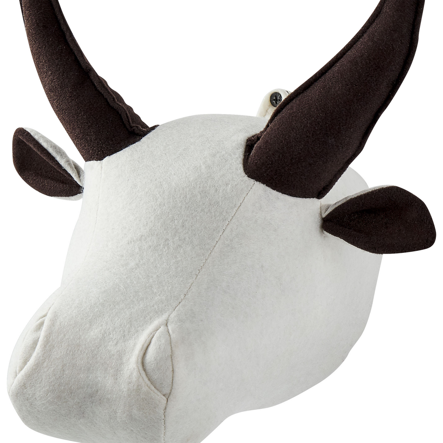 Plush White Cotton Bull Head Wall Decor For Kids Room