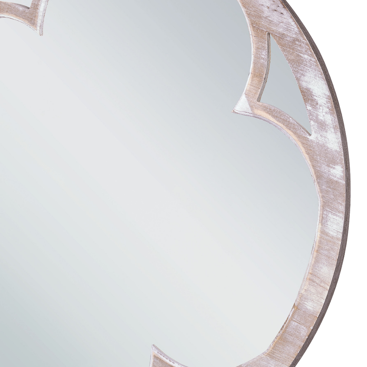 Whitewash Fir 60cm Round Wall Mirror