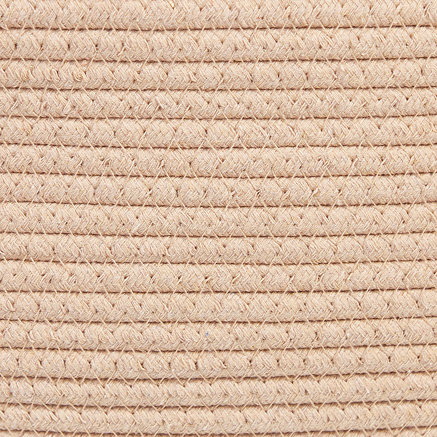 Beige Cotton Storage Baskets Set of 2 With PU Leather Handles