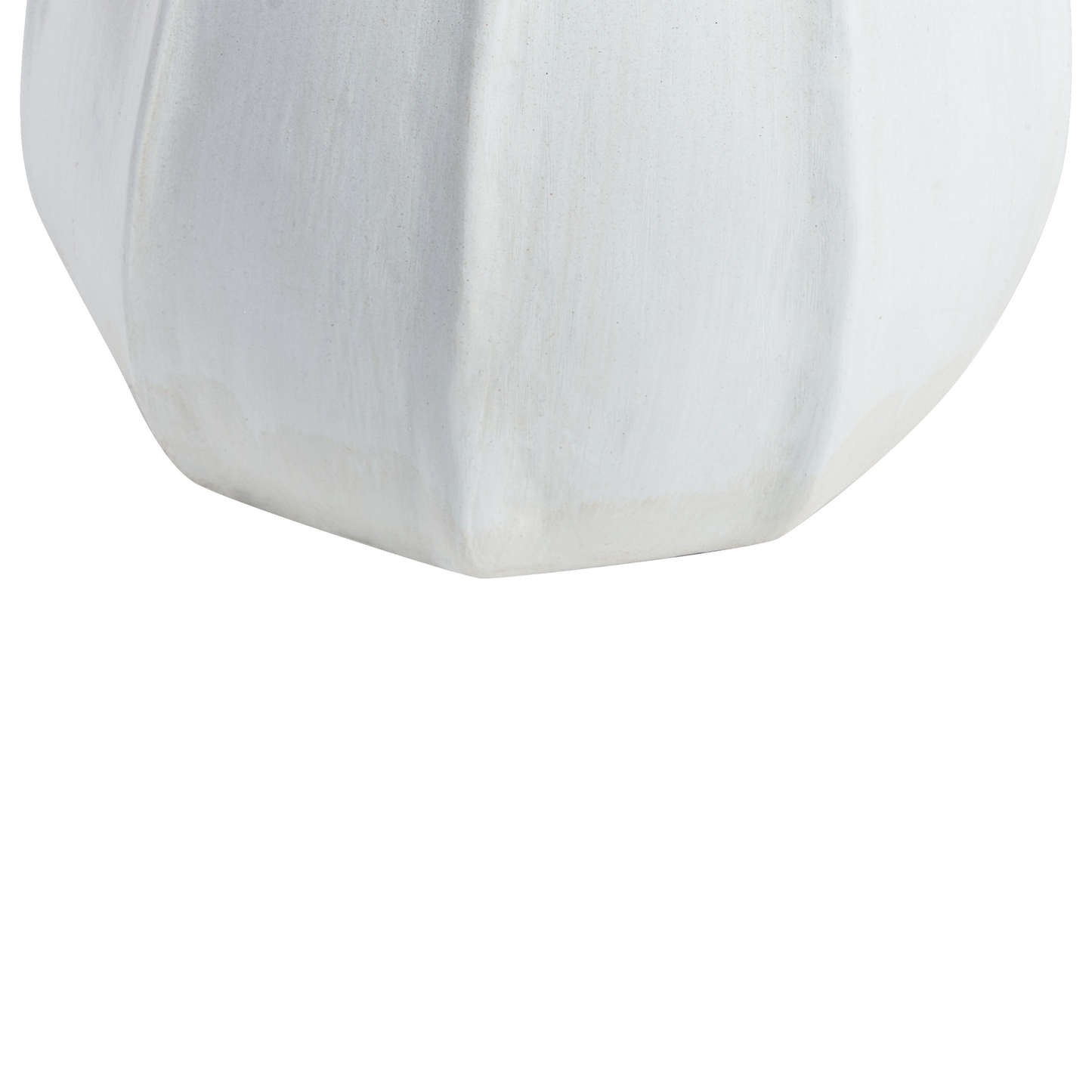 White Terracotta Vase With Rattan Neck