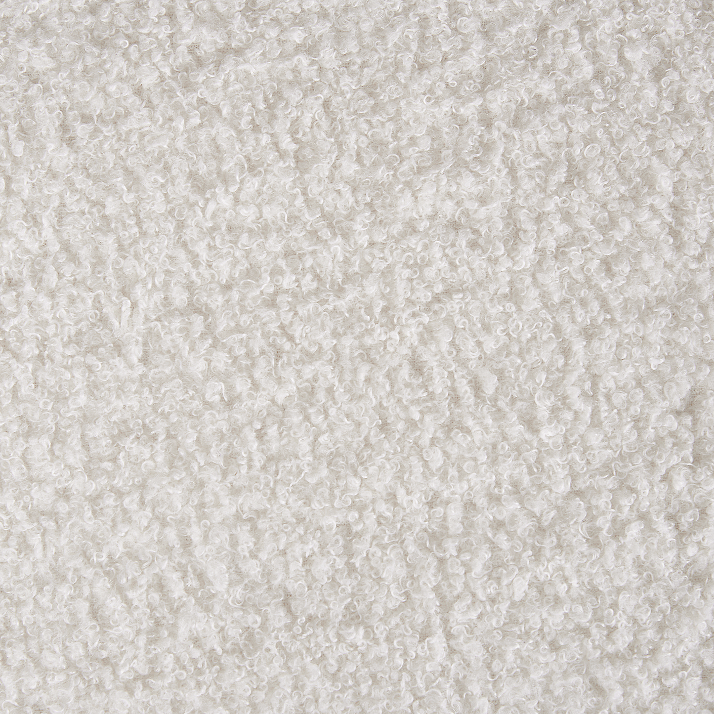 Footstool White Boucle With Wooden Legs